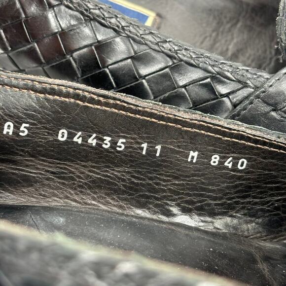 Bragano Kiltie Tassel Loafer Dress Shoe Men\'s Size 11 Woven Black Leather Italy main image 8
